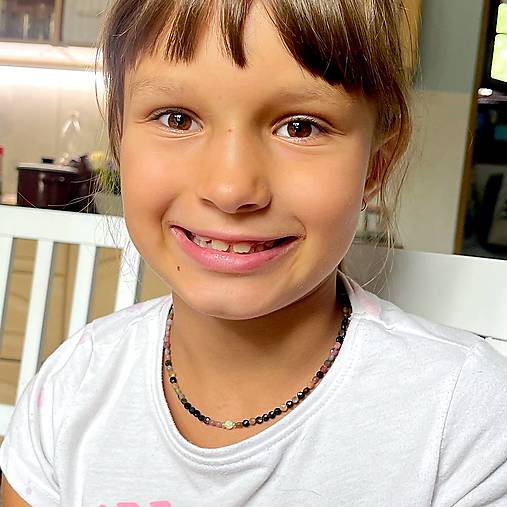 Opal & Tourmaline Necklace AG925 / Náhrdelník z turmalínu a etiópskeho opálu A0021