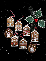 Dekorácie - Vianočné ozdoby ,,Perníkové chalúpky,, - 17917554_