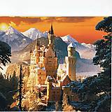  - - 50% maľovanie podľa čísel na plátno na ráme, 50x40 cm, pôvod. cena 35€ (Neuschwanstein v zime) - 17915258_