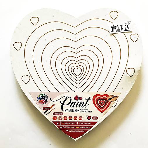 - 50% maľovanie podľa čísel na plátno, 29 cm, srdce, pôvod. cena 10€