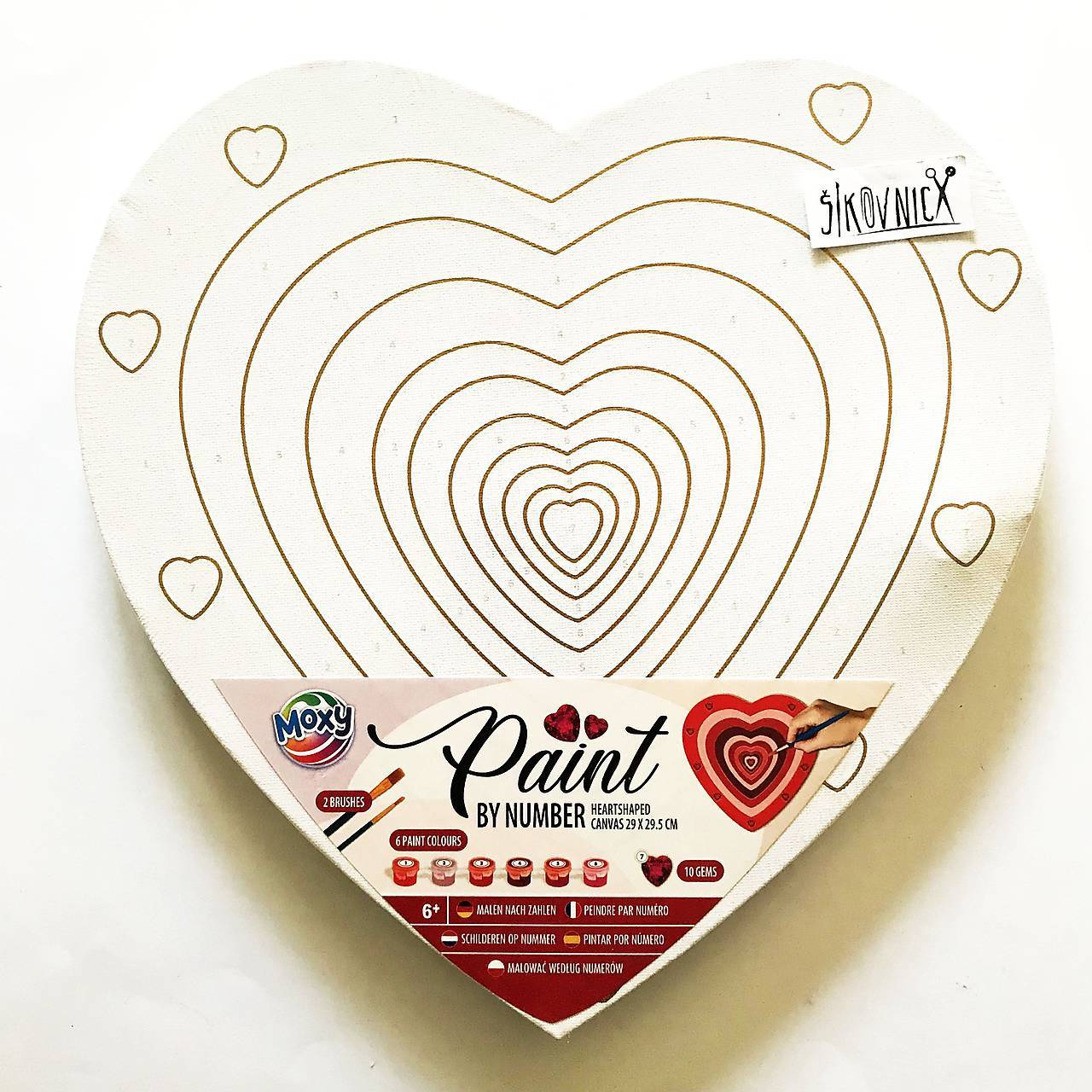 - 50% maľovanie podľa čísel na plátno, 29 cm, srdce, pôvod. cena 10€