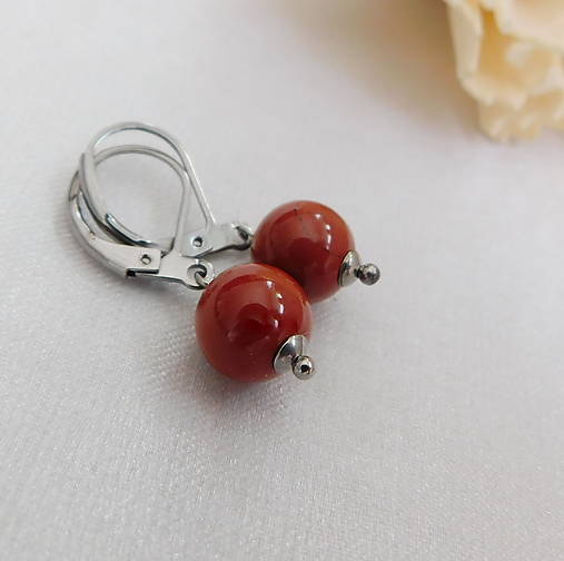 Náušnice - Jaspis červený - 17916764_