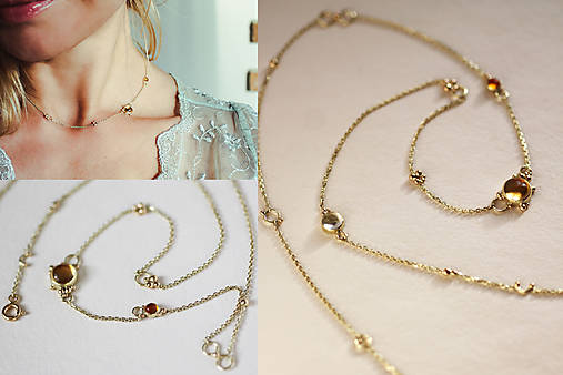 Zlatý náhrdelník na mieru - Bokeh Mix