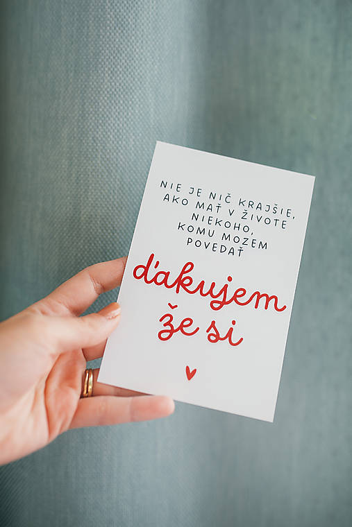 Papiernictvo - Darčeková kartička "ďakujem že si" - 17914225_