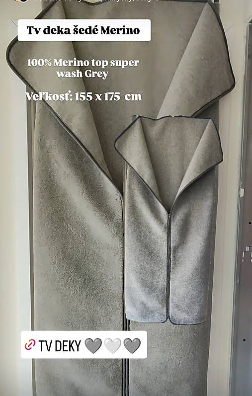 Úžitkový textil - TV Deka z ovčieho rúna 100% ovčia vlna MERINO TOP SUPER WASH s kašmírom Grey počesaná - 17917714_