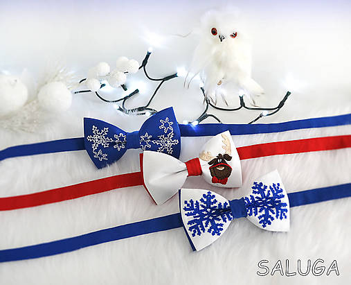 Pánske doplnky - VIANOČNÝ MOTÝLIK - viac druhov - vločka, sobík - 17918036_