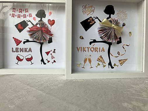 Obrazy - Narodeninový dar Obraz / krabička na peniaze / 50 tka, 60 tka.... (zlatá) - 17916395_