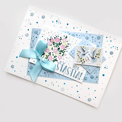 Papiernictvo - Na krídlach lásky - svadobný pozdrav, pohľadnica - 17917623_