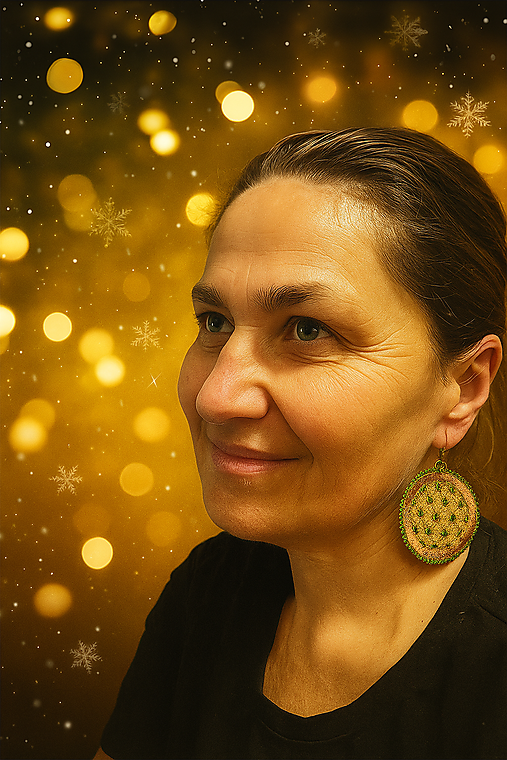 Náušnice - Vyšívané náušnice nielen na Vianoce - 17915989_