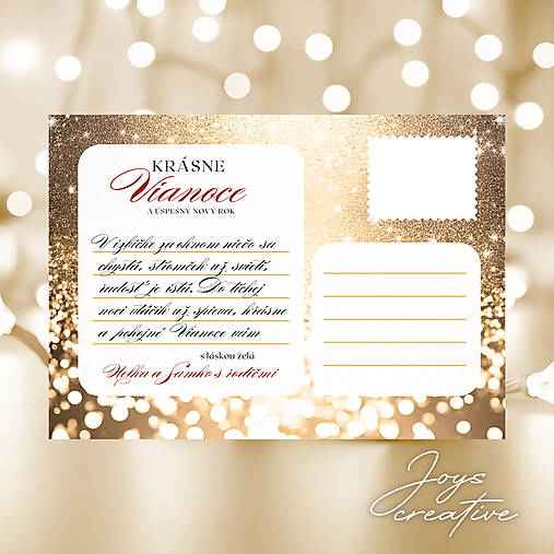 Obojstranná vianočná pohľadnica s fotografiou (medovníčky (min.8ks))