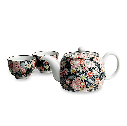 Japonská porcelánová súprava Modrá Sakura 0,6l