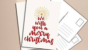 Papiernictvo - Pohľadnica "We Wish" - 17916309_