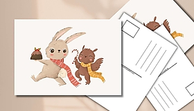 Papiernictvo - Pohľadnica "Huráá, štedrá večera" - 17916357_