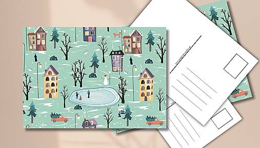 Papiernictvo - Pohľadnica "Detstvo na ľade" - 17916303_