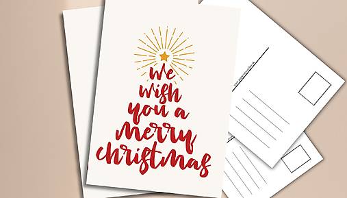 Papiernictvo - Pohľadnica "We Wish" - 17916309_