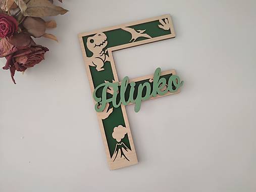 Dekorácie - Drevená iniciála s menom - dino - 17916478_