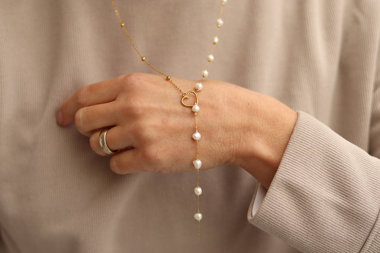 Perlový náhrdelník Y