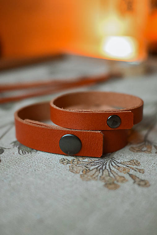 Kožený náramok - hory