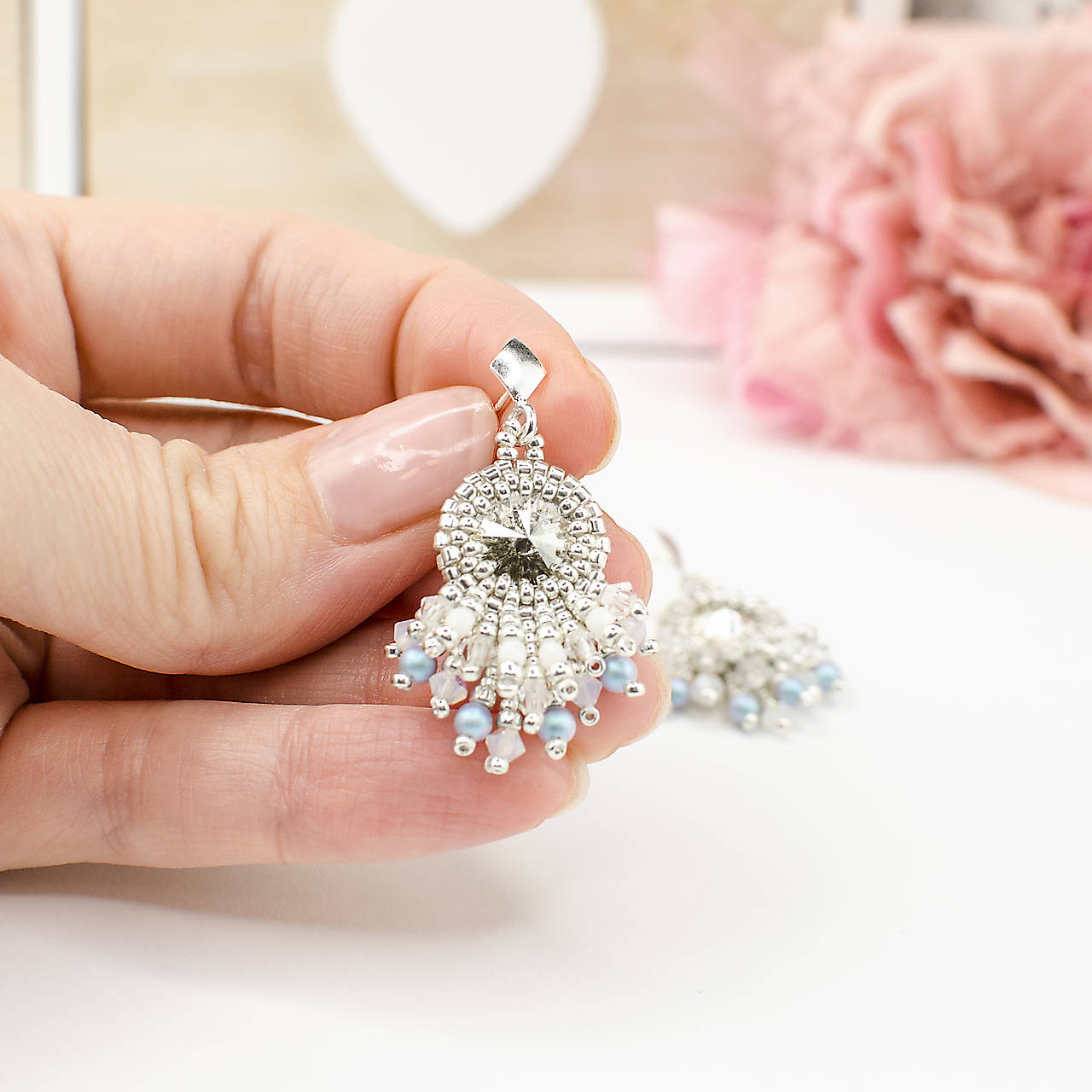 náušnice Tanečnice (blue pearl)