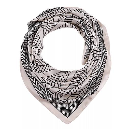 Hodvábna šatka LEAF - Blanc