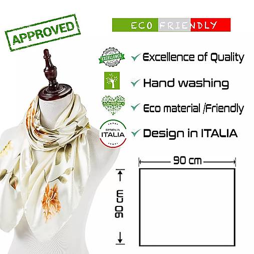 Hodvábna šatka Flora Cream Zoé