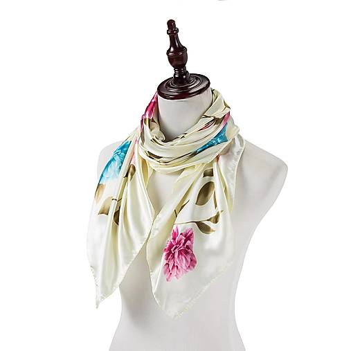 Hodvábna šatka Flora White Zoé