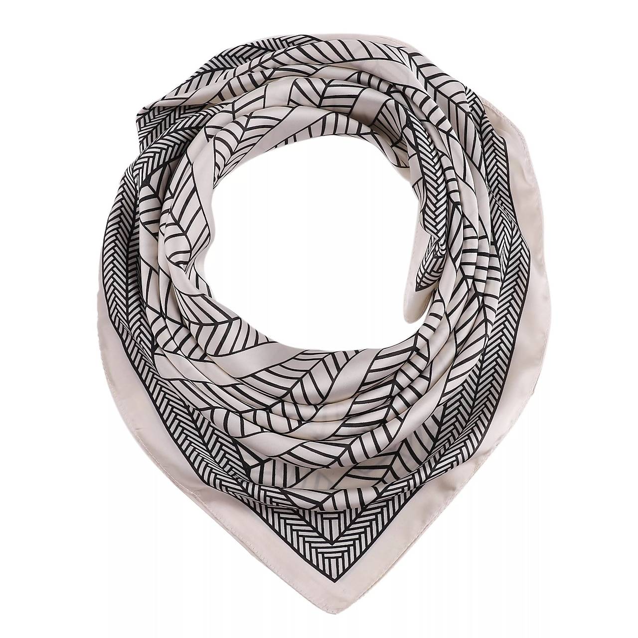 Hodvábna šatka LEAF - Blanc