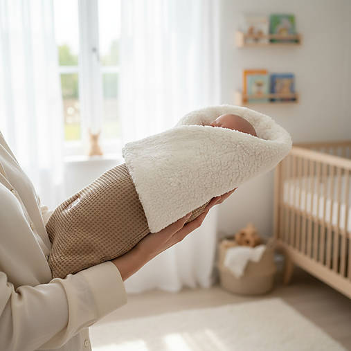 Detská, deka s barančekom vo farbe khaki