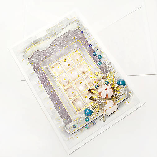 Papiernictvo - Zima za oknom - Vianočný pozdrav, pohľadnica - 17918274_