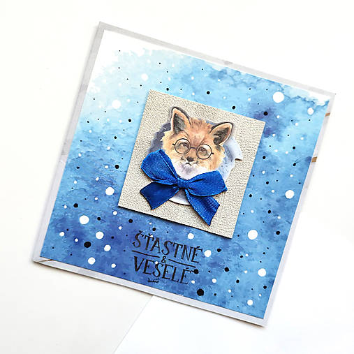 Papiernictvo - VIANOČNÁ POHĽADNICA - "Lišiak" - Pozdrav - 17918316_