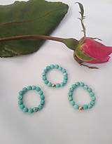 Prstene - Tyrkysové prstienky (Tyrkys so striebornou korálkou) - 17921689_