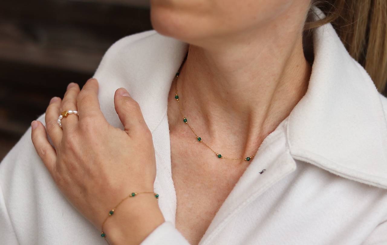 2-dielny set zelený jadeit