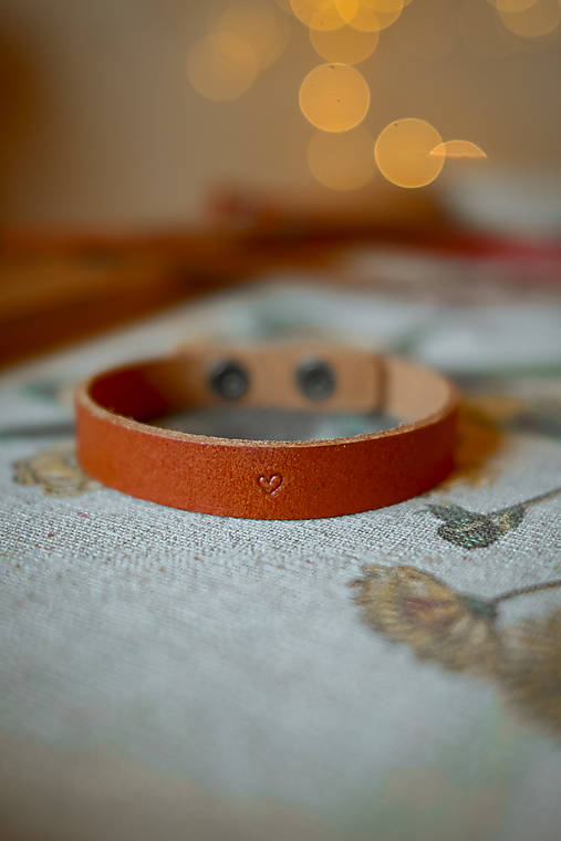 Kožený náramok - malé ♡