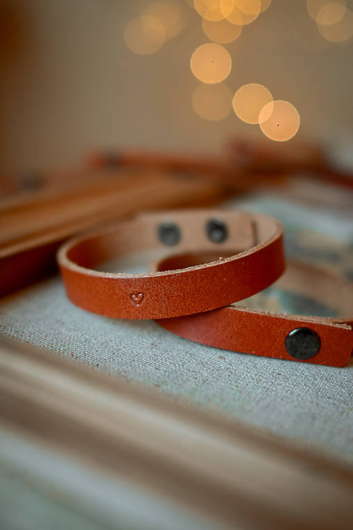 Kožený náramok - malé ♡
