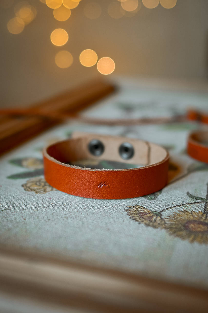 Kožený náramok - hory