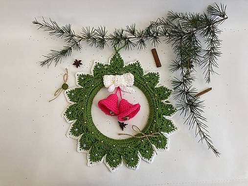 Dekorácie - Vianočný venček+ zvončeky - 17921407_