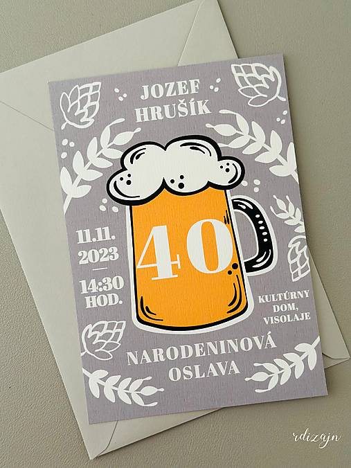 Papiernictvo - Narodeninová pozvánka pre muža PIVO - 17923952_