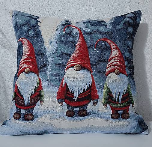 Úžitkový textil - Vianočná gobelínová obliečka,,trpaslíci" (A) - 17922161_