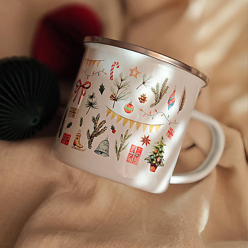 Nádoby - Smaltovaný hrnček - Vianoce - 17922660_