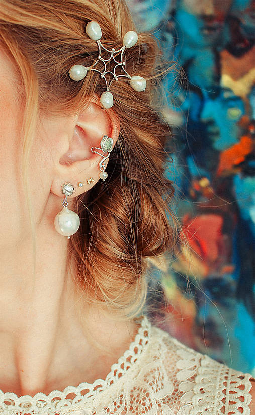 Strieborná ear cuff náušnica - Jemnosť