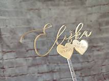 Dekorácie - Zápich do torty na krst s menom (Meno, dátumy, Božie dieťa) - 17925559_