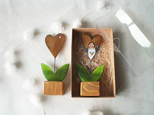 Drevené kvietky s anjelikom