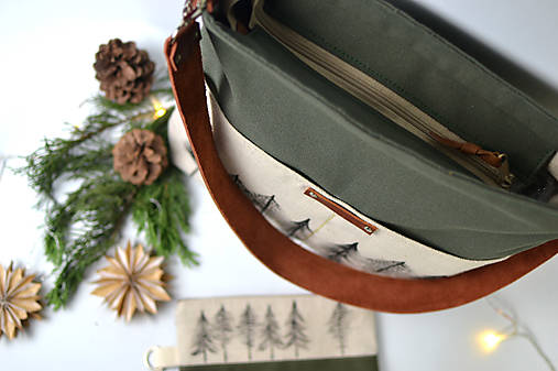 Taška (bavlna, ľan, koža) stromy green II