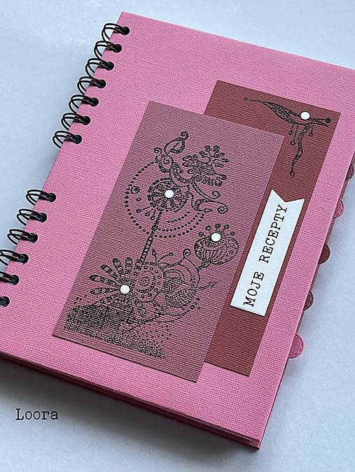 Papiernictvo - Receptár Ružová/bordová A5 - 17925354_