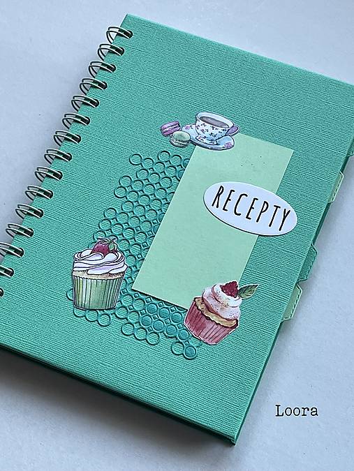 Papiernictvo - Receptár Mint cupcake A5 - 17925407_