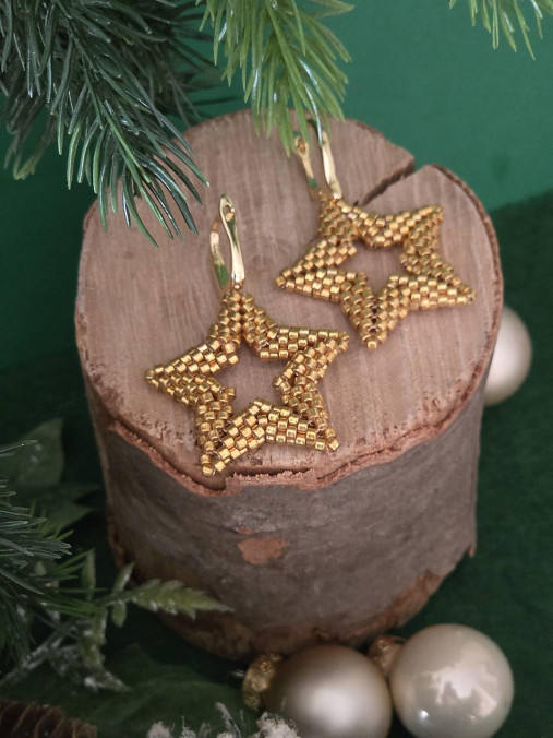 Náušnice Hviezda s pozlateným zapínaním