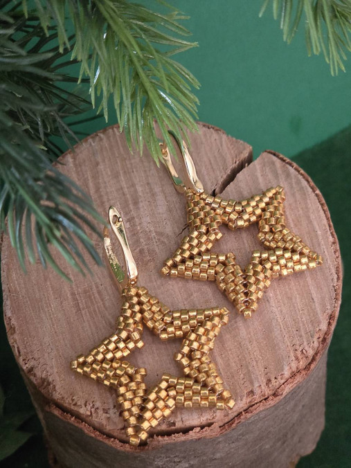 Náušnice Hviezda s pozlateným zapínaním