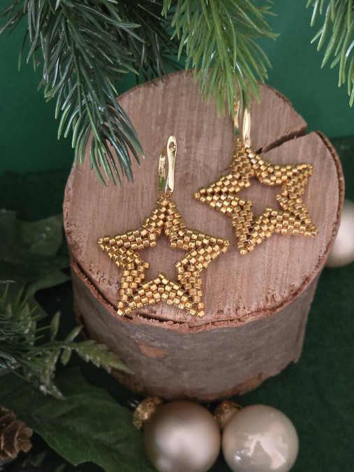 Náušnice Hviezda s pozlateným zapínaním