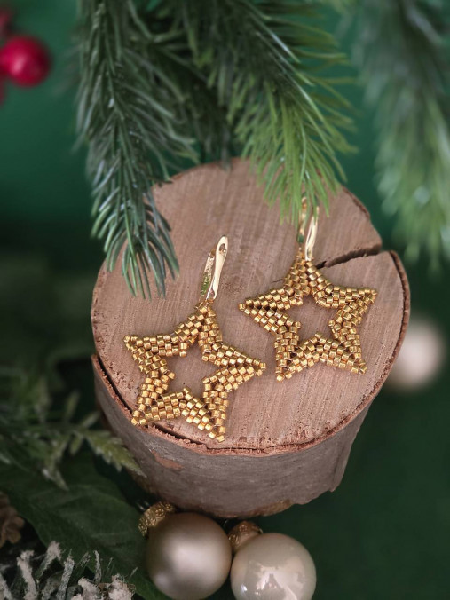 Náušnice Hviezda s pozlateným zapínaním