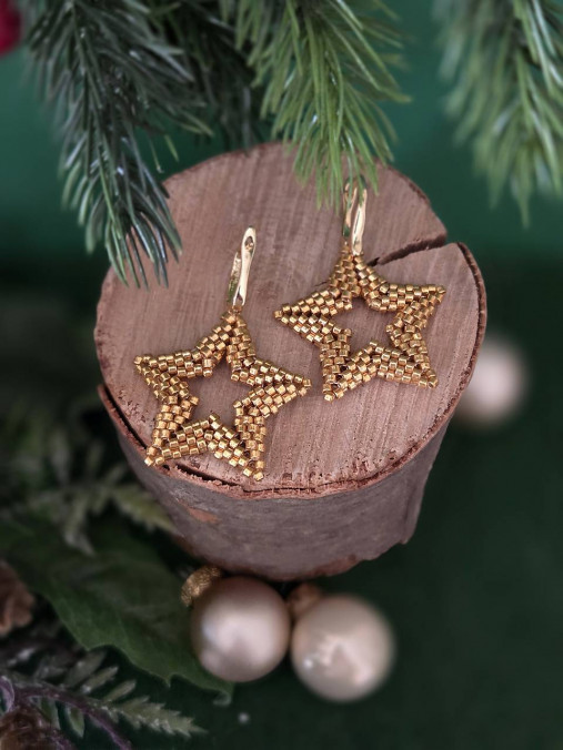 Náušnice Hviezda s pozlateným zapínaním